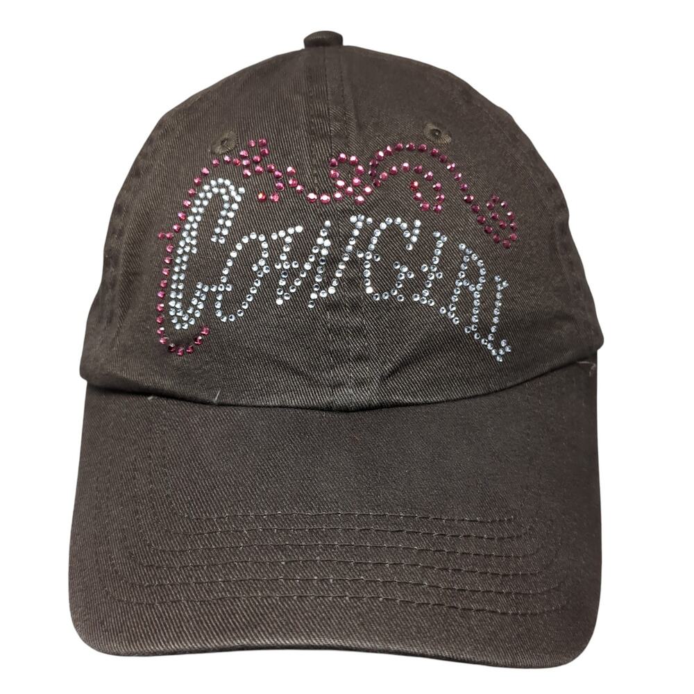 Cowgirl Slideback Baseball Cap Brown One Size Adjustable Rhinestone Harriton